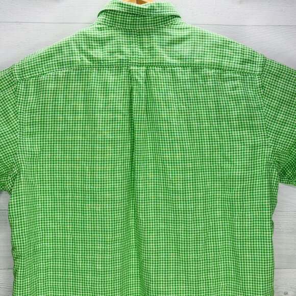 Ralph Lauren Custom Fit Shirt XXL Green Gingham Double Layer Cotton Button Down - Picture 10 of 14